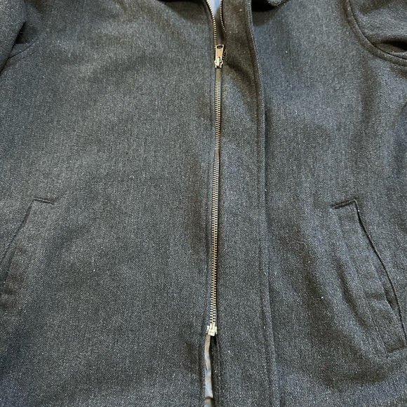 Eddie Bauer Mens Barn Coat Heavy Gray Wool Herringbone Chore Jacket Size Large - Picture 3 of 10